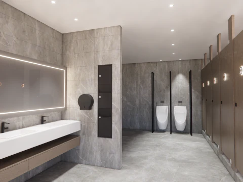 Public Bathroom Interior Scene -B8 3D Model