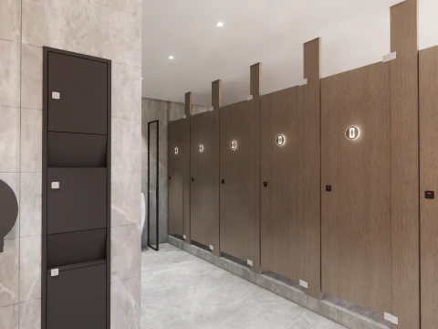 Public Bathroom Interior Scene -B8 3D Model