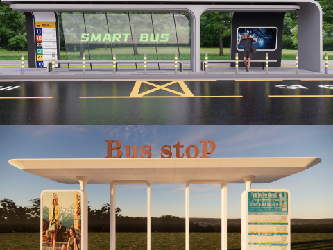 Bus Stop Collections -B1 3D Модель