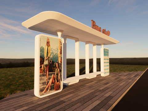 Bus Stop Collections -B1 3D Модель