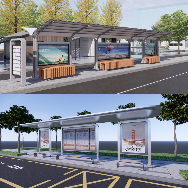 Bus Stop Collections -B2 3D Model .c4d .max .obj .3ds .fbx .stl .blend 