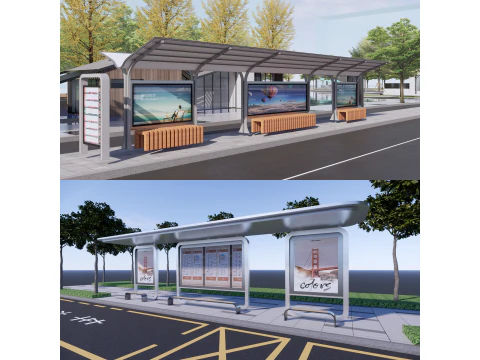 Koleksi Halte Bus -B2 Model 3D