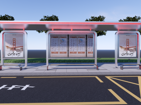 Bus Stop Collections -B2 3D Model