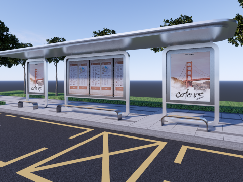Bus Stop Collections -B2 3D Model