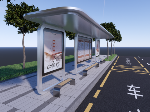 Bus Stop Collections -B2 3D Model