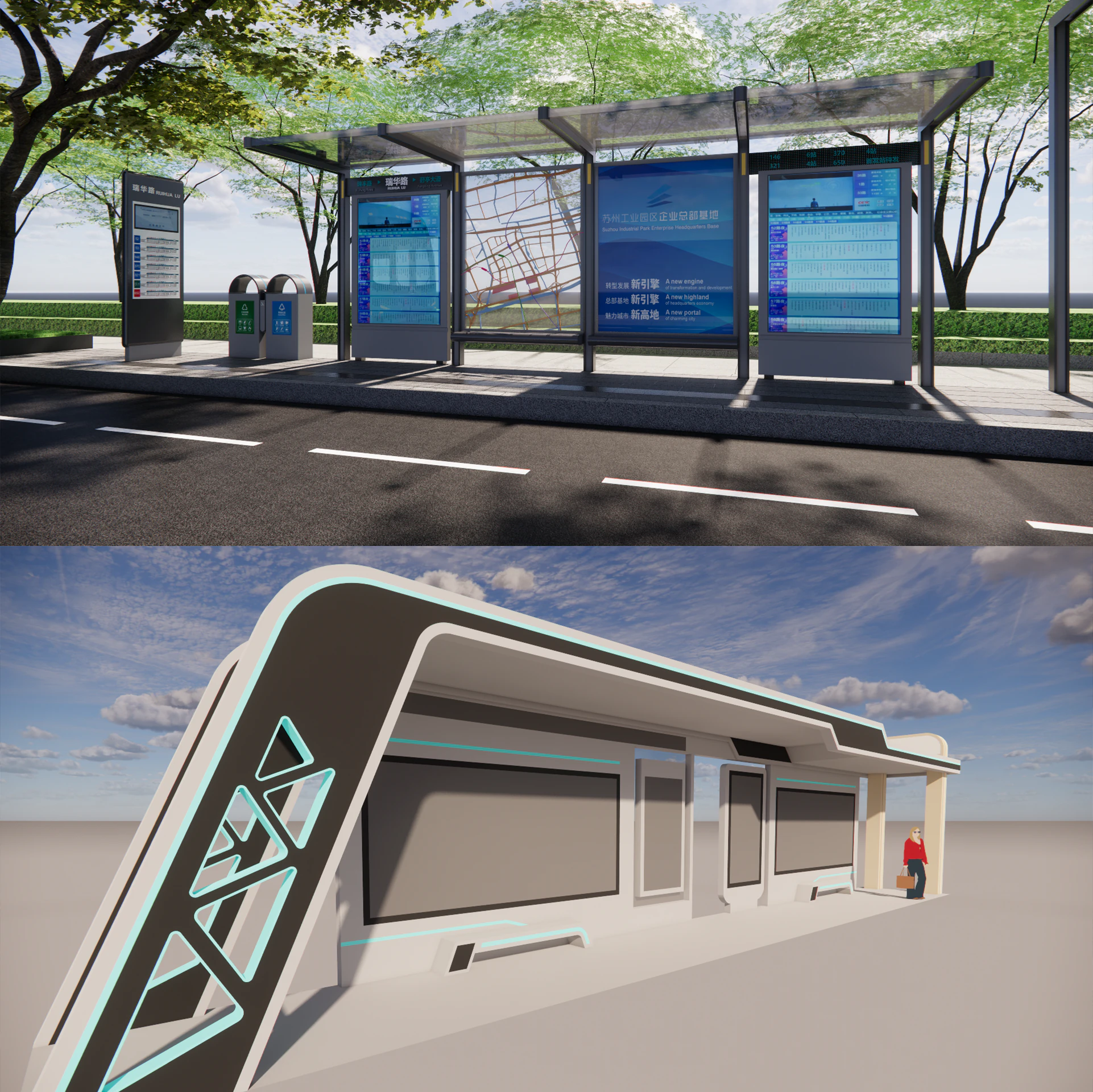 Bus Stop Collections -B3 3D Model .c4d .max .obj .3ds .fbx .stl .blend 