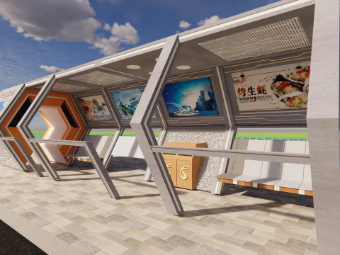 Bus Stop Collections -B5 3D Model