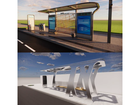 Koleksi Halte Bus -B7 Model 3D