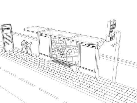 Bus Stop Collections -B7 3D 모델