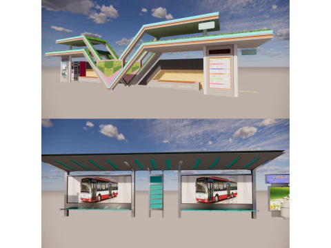 Collections d&rsquo;arr&ecirc;ts de bus -B6 Modèle 3D