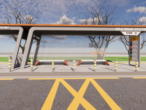 Bus Stop Collections -B8 3D Model