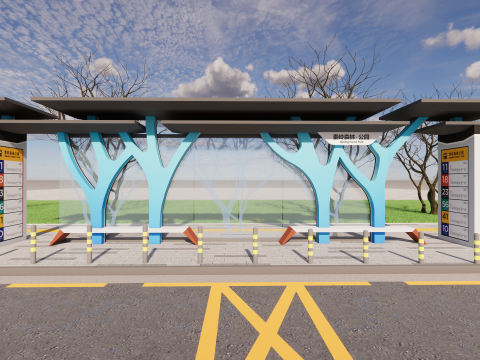 Bus Stop Collections -B8 3D Model