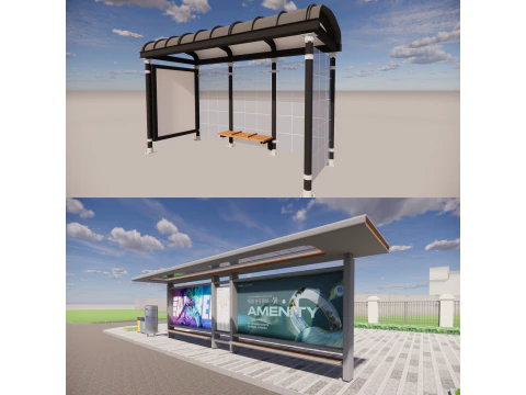 Koleksi Halte Bus -B9 Model 3D