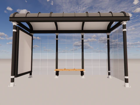 버스 정류장 컬렉션 -B9 3D 모델