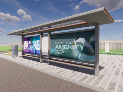 버스 정류장 컬렉션 -B9 3D 모델