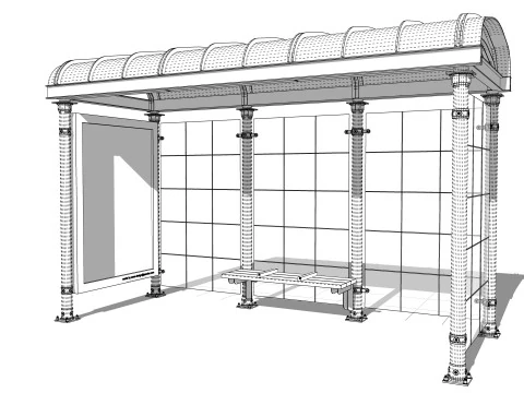 버스 정류장 컬렉션 -B9 3D 모델