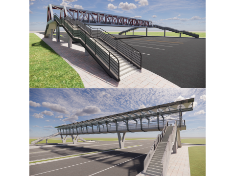 Pedestrian Bridge -A1 3D Модель