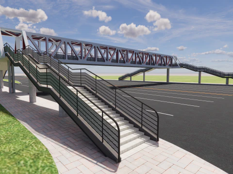 Pedestrian Bridge -A1 3D Model