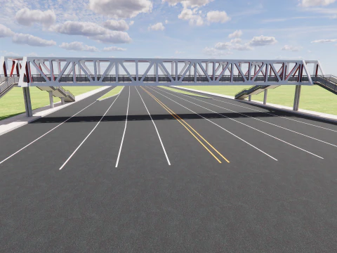 Pedestrian Bridge -A1 3D Model