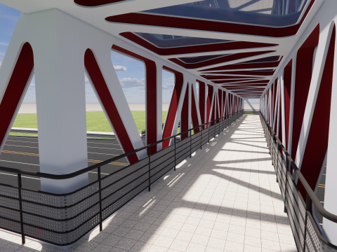Pedestrian Bridge -A1 3D Modell
