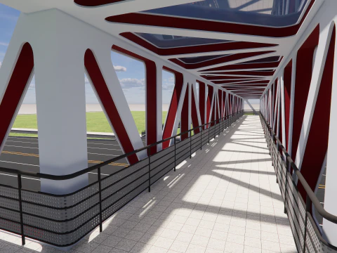 Pedestrian Bridge -A1 3D Model