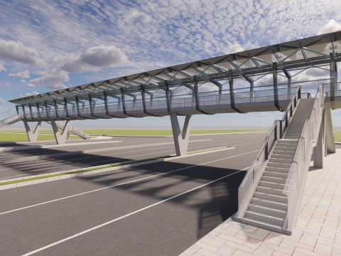 Pedestrian Bridge -A1 3D Model