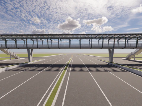 Pedestrian Bridge -A1 3D Model