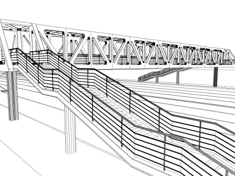 Pedestrian Bridge -A1 3D Model