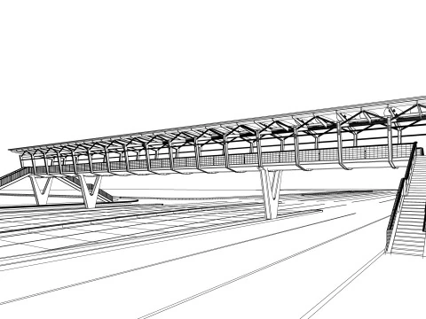 Pedestrian Bridge -A1 3D Model