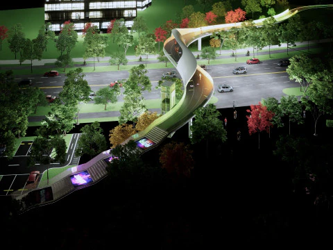 Pedestrian Bridge -A2 3D Model