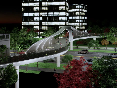 Pedestrian Bridge -A2 3D Model