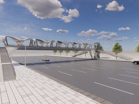 Pedestrian Bridge -A2 3D Model