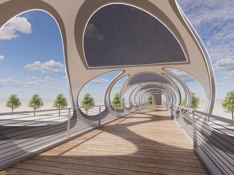 Pedestrian Bridge -A2 3D Model