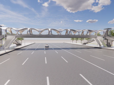 Pedestrian Bridge -A2 3D Model