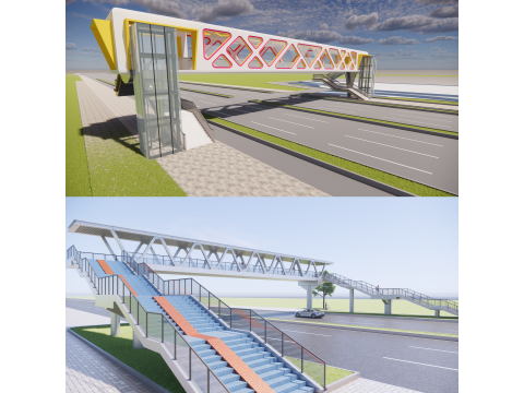 Pedestrian Bridge -A3 3D Model