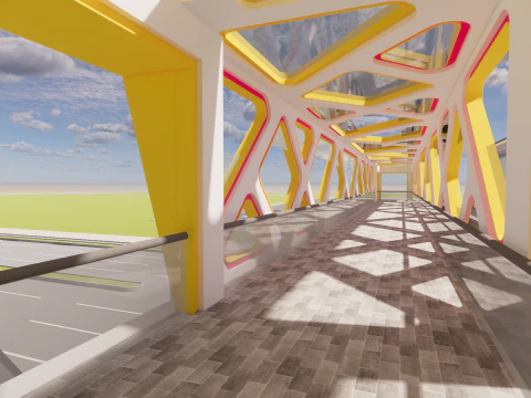 Passerelle pi&eacute;tonne -A3 Modèle 3D