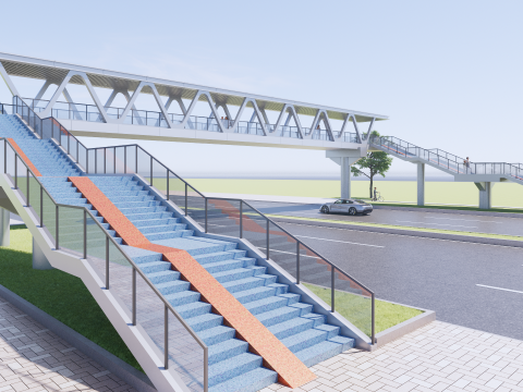 Pedestrian Bridge -A3 3D Modell