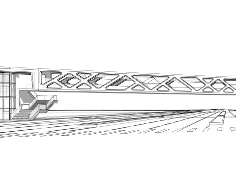 Pedestrian Bridge -A3 3D Modell