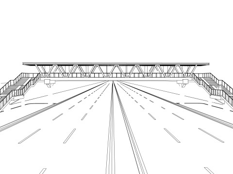 Pedestrian Bridge -A3 3D Modell