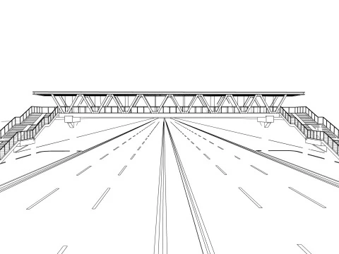 Passerelle pi&eacute;tonne -A3 Modèle 3D