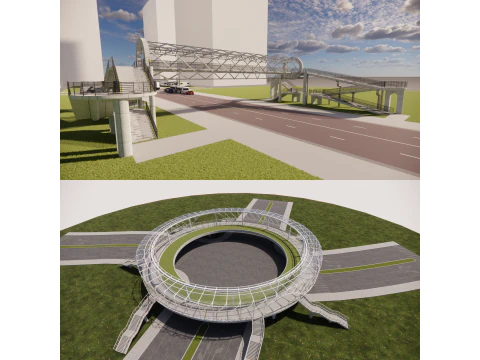 Fu&szlig;g&auml;ngerbr&uuml;cke -A4 3D Modell