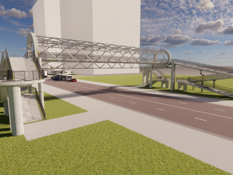 Pedestrian Bridge -A4 3D मॉडल