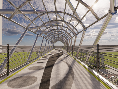 Pedestrian Bridge -A4 3D मॉडल