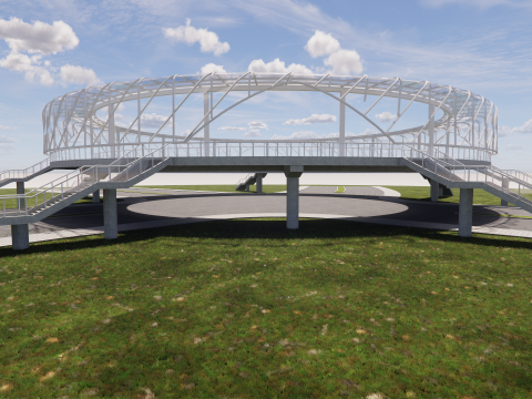 Pedestrian Bridge -A4 3D मॉडल