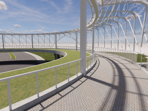 Pedestrian Bridge -A4 3D मॉडल