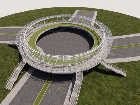 Pedestrian Bridge -A4 3D मॉडल