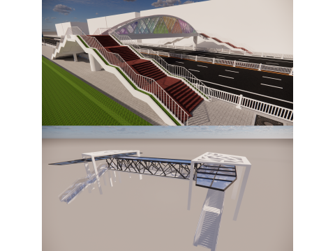 Pedestrian Bridge -A5 3D Model