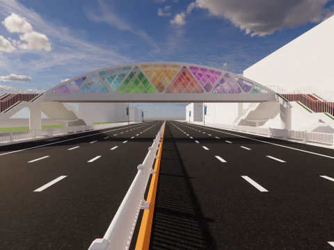 Pedestrian Bridge -A5 3D Model