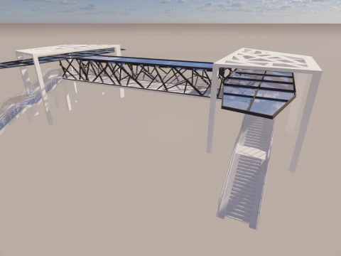 Pedestrian Bridge -A5 3D Model