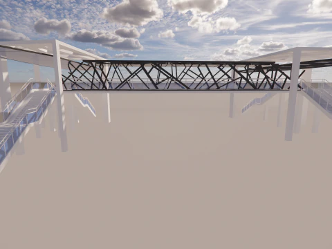 Pedestrian Bridge -A5 3D Model